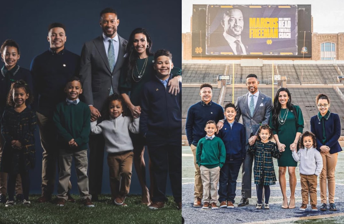 Marcus Freeman With Wife And Children