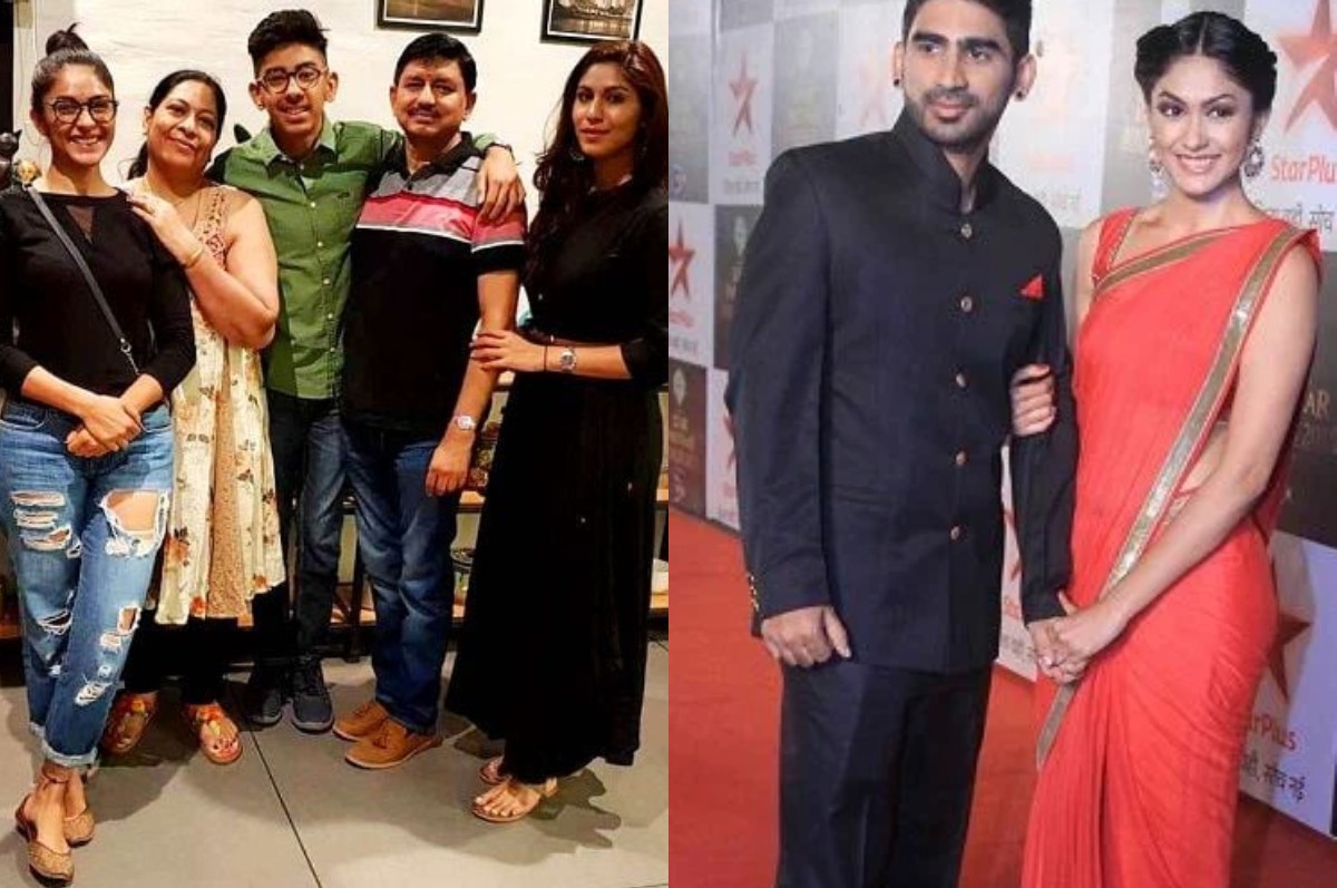 Mrunal Thakur With Family And Boyfriend